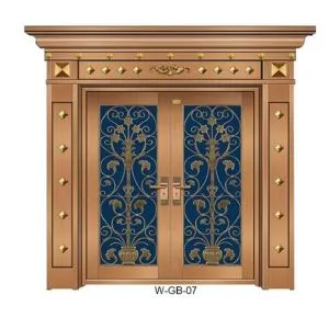 Art Flower Design bezpečnostní skleněné měděné dveře